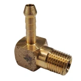 Brass Hose Tail 90° Elbow 1/4" Hose x 1/4" BSP Male - BP6-0404