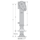 Holland MKV GearBox Leg 13.5" Travel Removable CoushionFoot - XA-S8-1A024