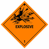 Image DG Label PVC 295 x 295 Explosive 1 - DGL1-L-PVC