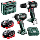 Metabo 18V 75Nm Hammer Drill & 300Nm Impact Wrench Kit - MET18BL2MB2HD5.5CG