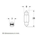 Hella Bulb Festoon 12V 3W SV7-8. - M123