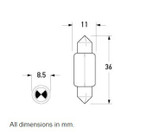 Hella Bulb C5W 12V 5W SV8.5-8. - L125