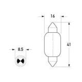 Hella Bulb Festoon 12V 21W SV8.5-8 - K1221