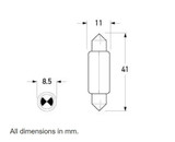 Hella Bulb C21W 12V 21W SV8.5-8 - K2410