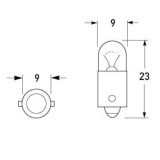 Hella Bulb 12V 2W BA9S - H122