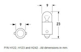 Hella Bulb 24V 2W BA9S - H242