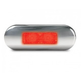 Hella LED Slim Rear End Outline Lamp Red SS Rim - 2310S-Bulk