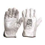 Natural Cowgrain Leather Gloves Grey - CGL41