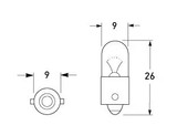 Hella Bulb T4W 12V 4W BA9S PK10 - HL124BULK