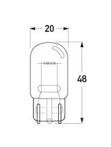 Hella Wedge Base Bulb 12V 21W - W3x16D PK10 - CAP1221BULK