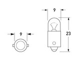 Bulb 12V 3W BA9S Bulk - H123BULK