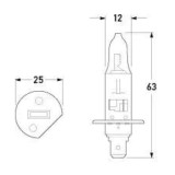 Hella Bulb H1 12V 55W P14.5S Cool Blue 4000 - C1255CB