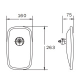 Mirror Head Convex 160 x 263mm - 7182-301