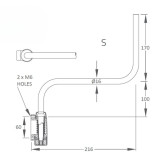 Mirror Bracket S 16mm Suits TH1628 - 7200-058