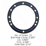 Gasket Hubcap 12 Hole Multi 5.5" PCD - 405126M