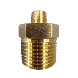 Brass Reducing Hex Nipple Male 1/2" x Male 1/8" BSP - A73-0802