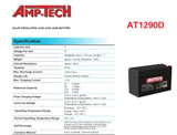 Amp-Tech VRLA AGM Battery 9AH 12V (Post Type T2) - AT1290D