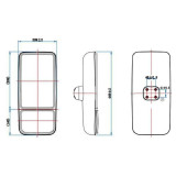 Mirror Head Electric 24V Split Mirror 450 x 210mm 22-28mm - TH1089