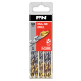P&N HSS TiN-Tip Jobber Drill Bulk Pack 9.0mm PK5 - 166313543