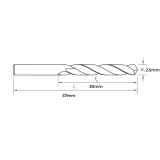 Sutton HSS Jobber Drill 2.50mm - D1010250