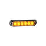 Hella LED Warning Light Amber Low Profile  12/24V, 6X1W Leds - 85206A