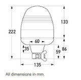 Hella Revolving Beacon Lamp 24V Rotaflex Amber - 1731