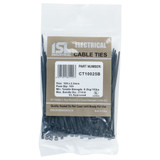 Nylon Cable Ties 100mm x 2.5mm Black 100pk - CT10025B