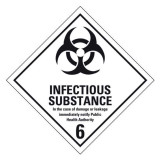 DG Label PVC 295 x 295 Infectious Substance - DGV-62