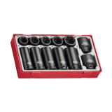 Teng 1/2"Dr Std&Deep Impact Socket Set - TC-Tray 6Pt 12pc - TT9212