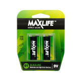 Maxlife Alkaline Battery 9V 2pk - BAT9V-A2