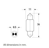 Hella Festoon Bulb 12V 10W - 11 x 36mm - L1210