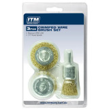 ITM 3 Piece Crimp Wire Brush Kit - TM7016-003