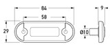 Hella LED Slim Rear End Outline Red w/2.5m Cable - 2310-BULK