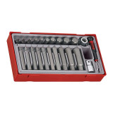 Teng Hex Bits Set Metric TC-Tray 5-19mm 23pc - TTHEX23