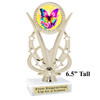 Butterfly theme trophy with choice of 9 artwork designs.  Great for your spring and Easter theme events. h415