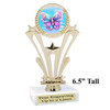 Butterfly theme trophy with choice of 9 artwork designs.  Great for your spring and Easter theme events. h416