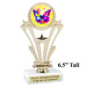 Butterfly theme trophy with choice of 9 artwork designs.  Great for your spring and Easter theme events. h416