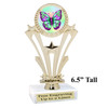 Butterfly theme trophy with choice of 9 artwork designs.  Great for your spring and Easter theme events. h416