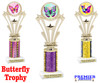Butterfly theme Trophy. Choice of trophy design and height.  Great award for your spring and Easter pageants, events, competitions, parties and more. H416