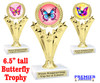 Butterfly theme trophy with choice of 9 artwork designs.  Great for your spring and Easter theme events. h501