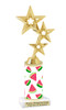 Watermelon  pattern  trophy with choice of trophy height and figure (003