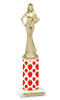 Strawberry  pattern  trophy with choice of trophy height and figure (002