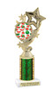 Watermelon trophy with choice of trophy height and artwork.  Great for your themed pageants, summer events and contests.  649 green