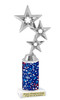 Patriotic trophy with choice of trophy height and column design.  Great for your themed pageants, summer events and contests.  Silver 3 stars