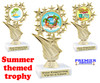 Summer - Beach theme trophy.    6" tall. Choice of art work and base.  Includes free engraving  696