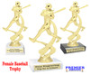 Female Baseball trophy.  6" tall trophy with choice of base. Great for your teams, schools and more! 4502