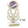 Karaoke-Music Trophy.  6" tall trophy with choice of artwork. Great for your singing contests, schools, family karaoke and more.  H415