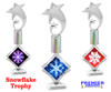 Snowflake theme trophy. Choice of artwork and trophy height. Great for all of your holiday events and contests.  5061