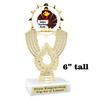 Turkey Trot Trophy - great for your Turkey Trot events.  6" tall with choice of artwork and base -3103
