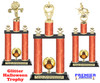 2 Column Halloween Trophy with glitter columns. Choice of figure and height.  Great award for your pageants, events, contests,  parties and more.    Orange  Glitter